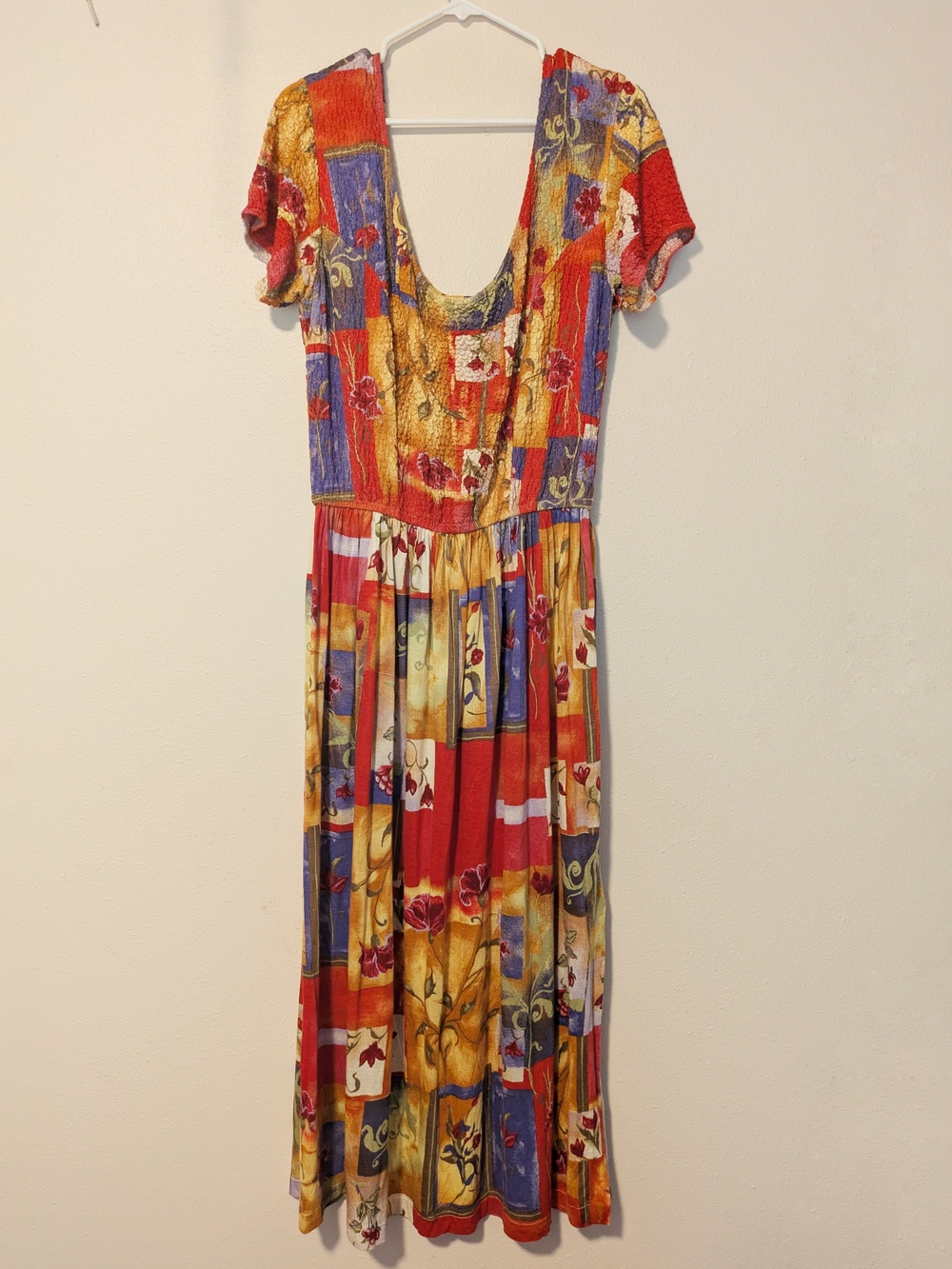 Coldwater Creek Patchwork Scoop-Neck Midi Dress